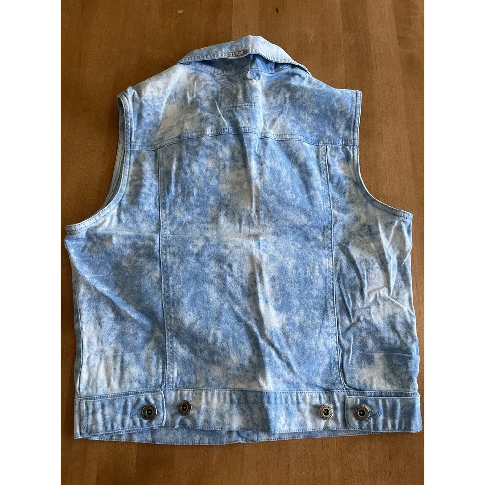 Vintage Guess Acid Wash Denim Vest & Jeans Set Women's Sz M/28 90s Matching Set